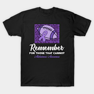 Remember Those That Cannot Alzheimer's Awareness Leopard Football T-Shirt